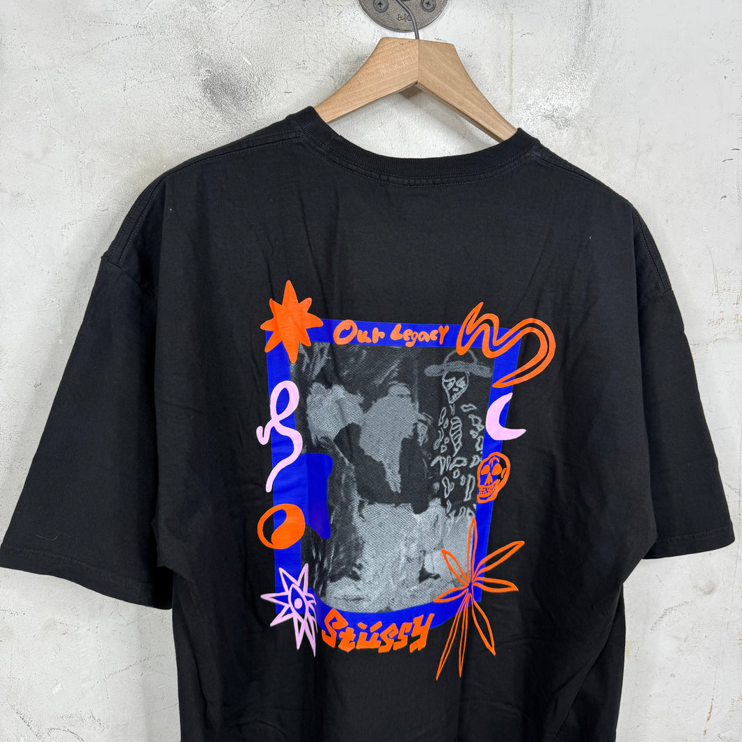Stussy x Our Legacy Black Embroidered T-Shirt