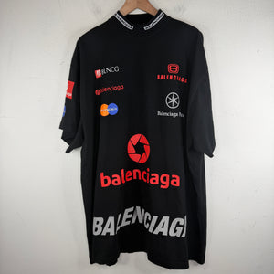 Balenciaga Sample Oversized Multi Logo Racer T-Shirt