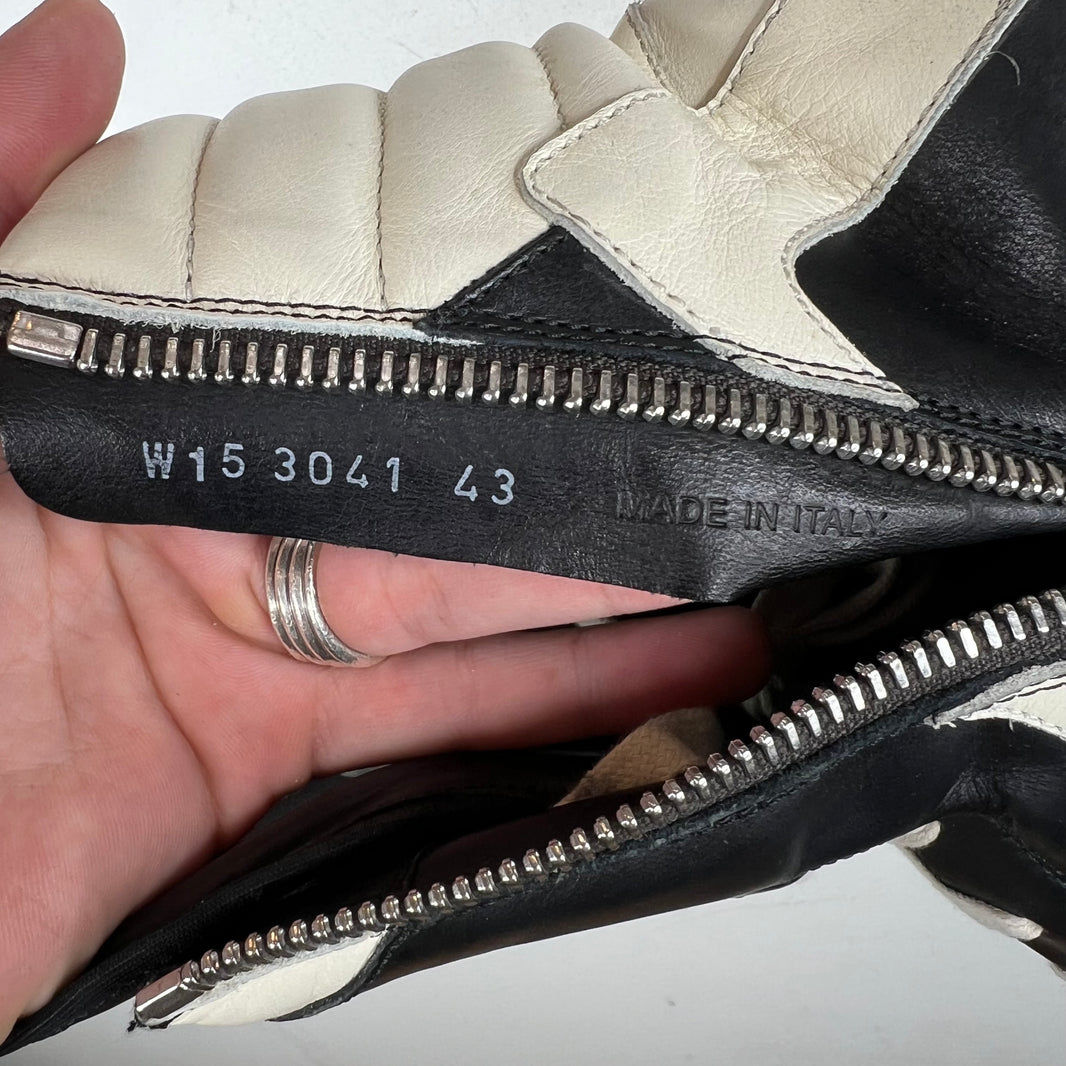 Rick Owens Black/White Geobasket Sneakers