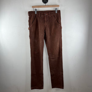 Kapital Red Buckleback Straight Leg Trousers