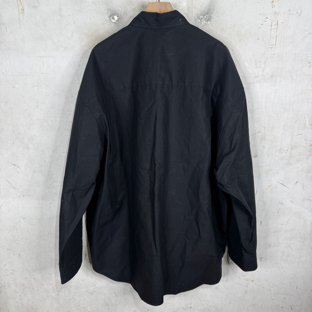 Balenciaga Black Canvas Snap Overshirt