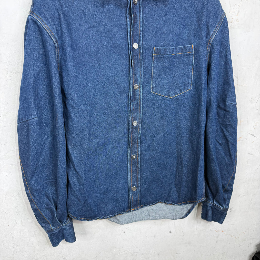 Luar Padded Shoulder Denim Overshirt