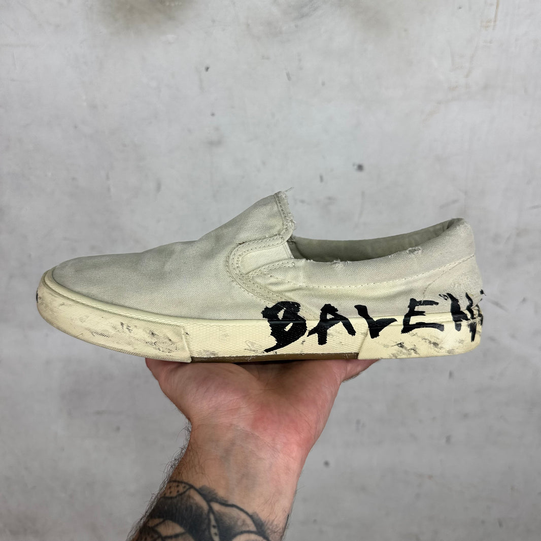 Balenciaga Distressed Paris Slip Ons