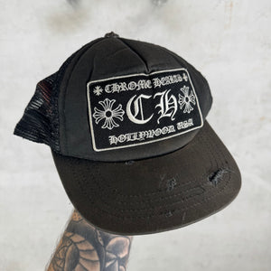 Chrome Hearts Smoked Distressed Trucker Hat