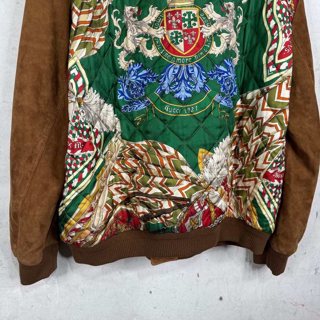 Gucci Suede Quilted Silk Bengal Jacket