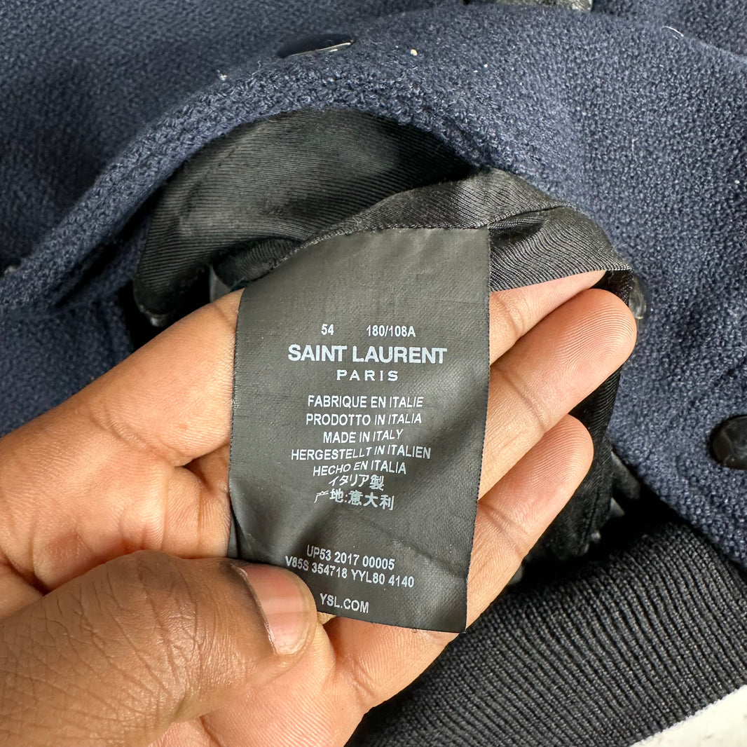 Saint Laurent Navy Thick Teddy Jacket