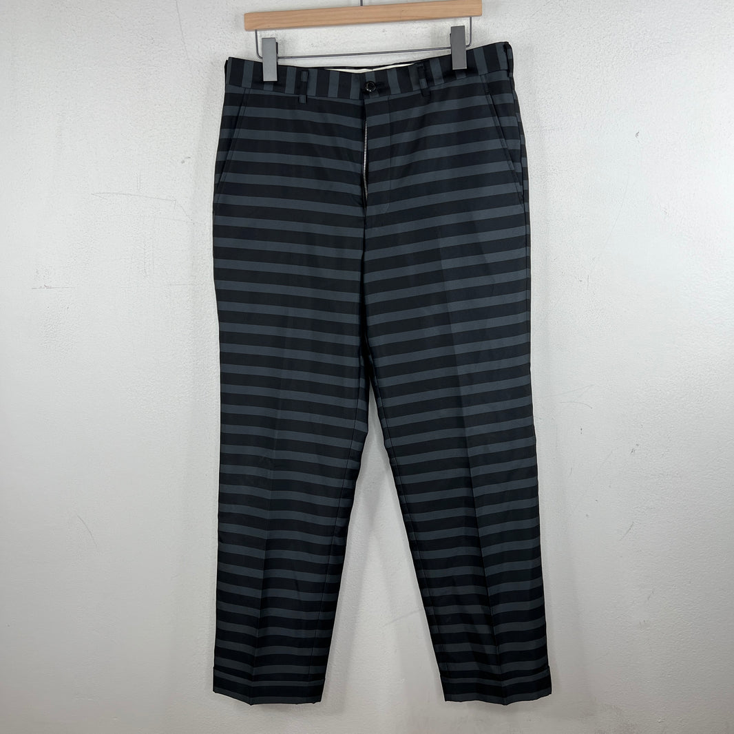 CDG Black Striped Cuff Hem Trousers