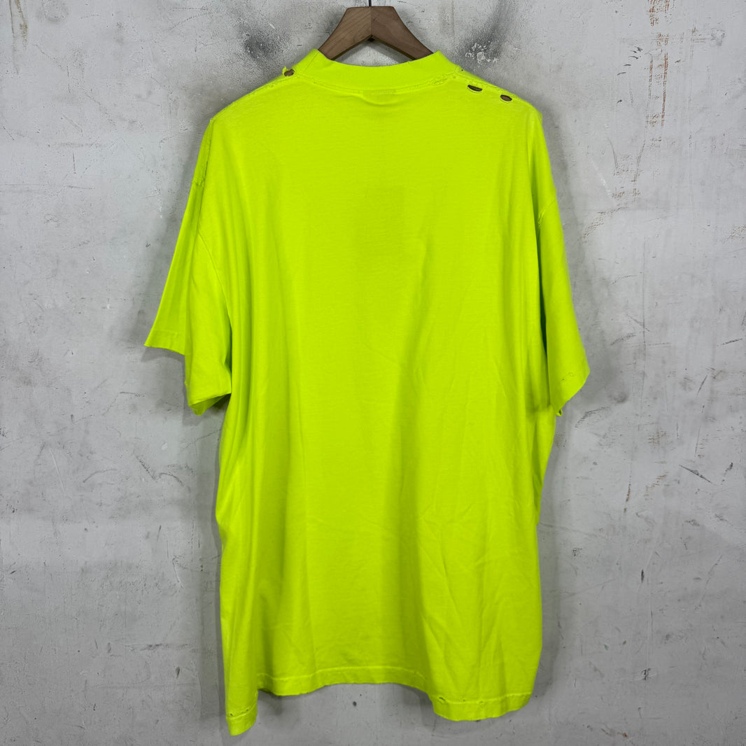 Balenciaga Neon Warped Logo T-Shirt