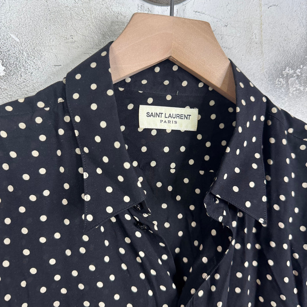 Saint Laurent Black Polka Dot LS Shirt