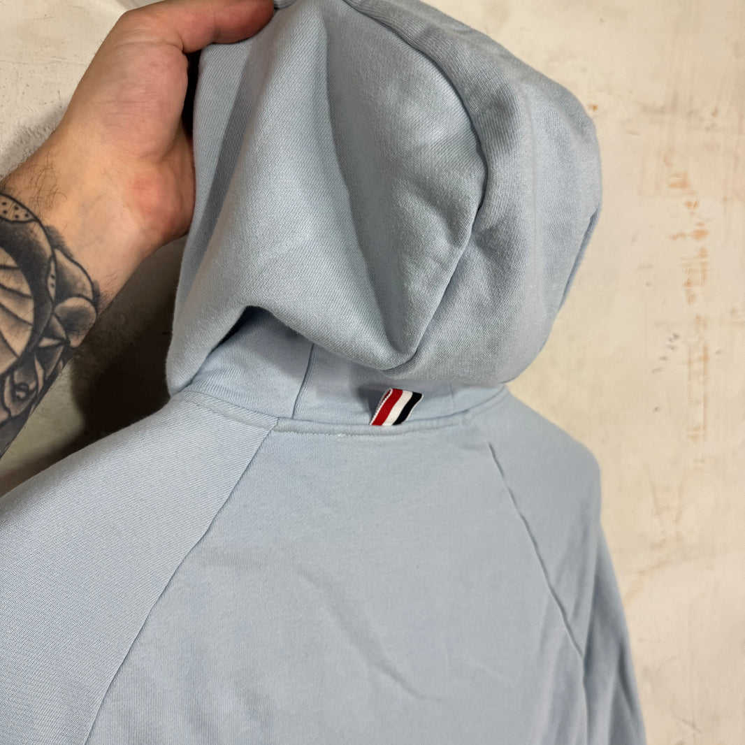 Thom Browne Blue Striped Zip Hoodie