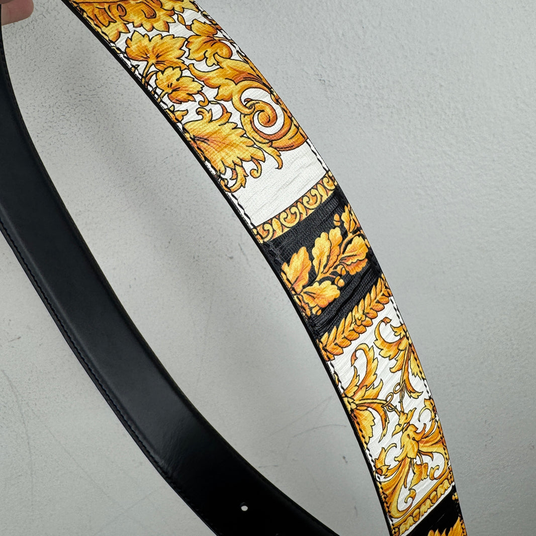 Versace Medusa Floral Print Belt