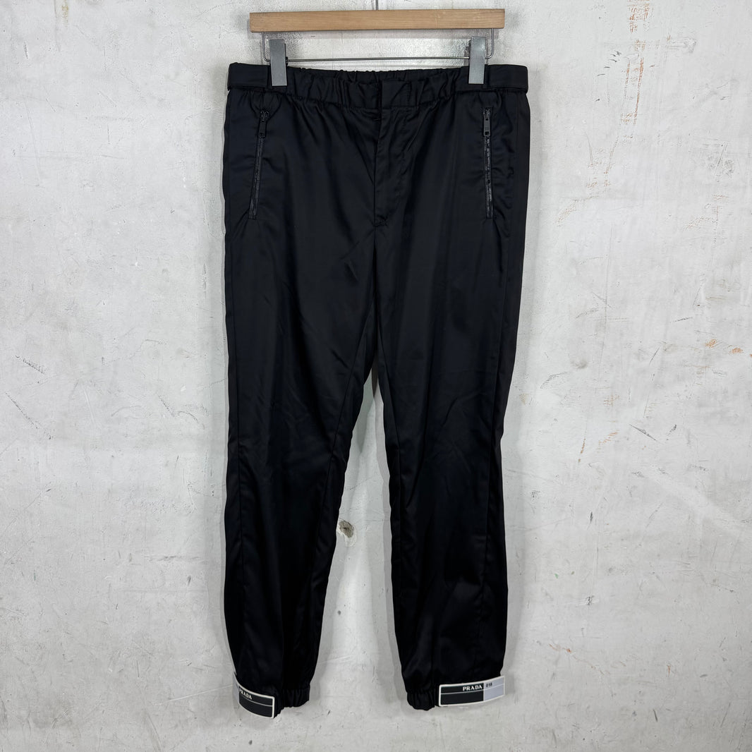 Prada Gabardine Nylon Ankle Strap Pants