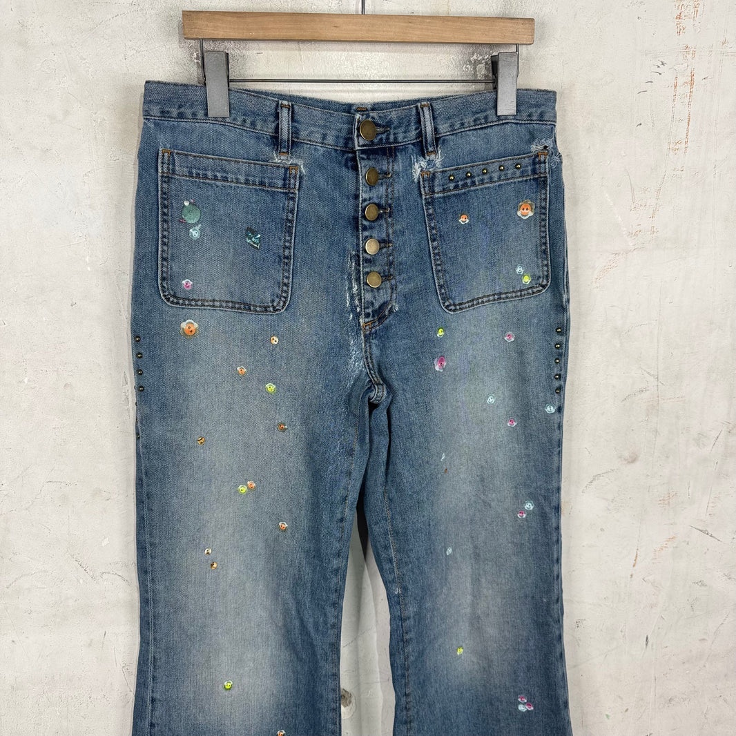 Acne Studios Floragatan Sticker Flared Jeans