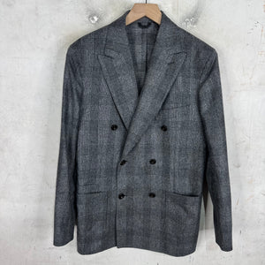 Drakes Plaid Double Breasted Blazer