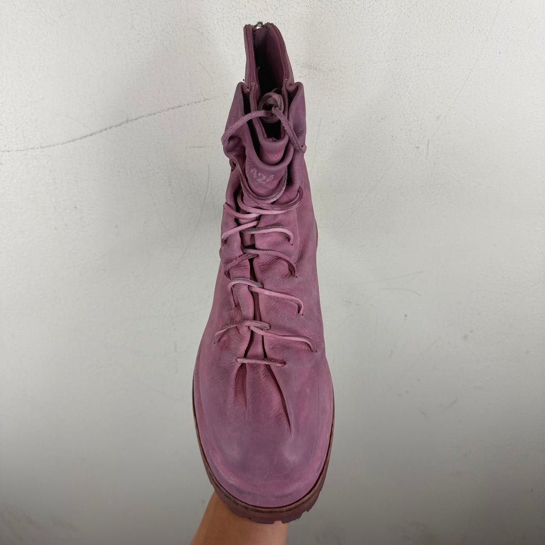 424 Pink Leather Lace Marathon Boots