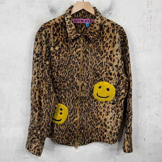 CPFM Leopard Smiley Zip Up Fleece