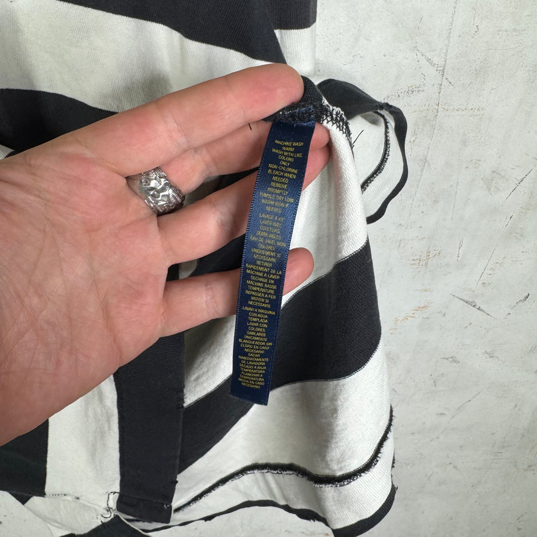 Ralph Lauren Rugby Black Striped Lion Crest L/S Polo