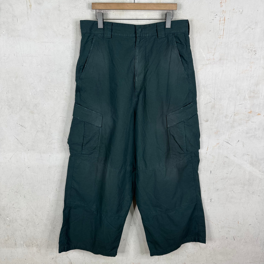 Balenciaga Green Drawstring Ripstop Cargos