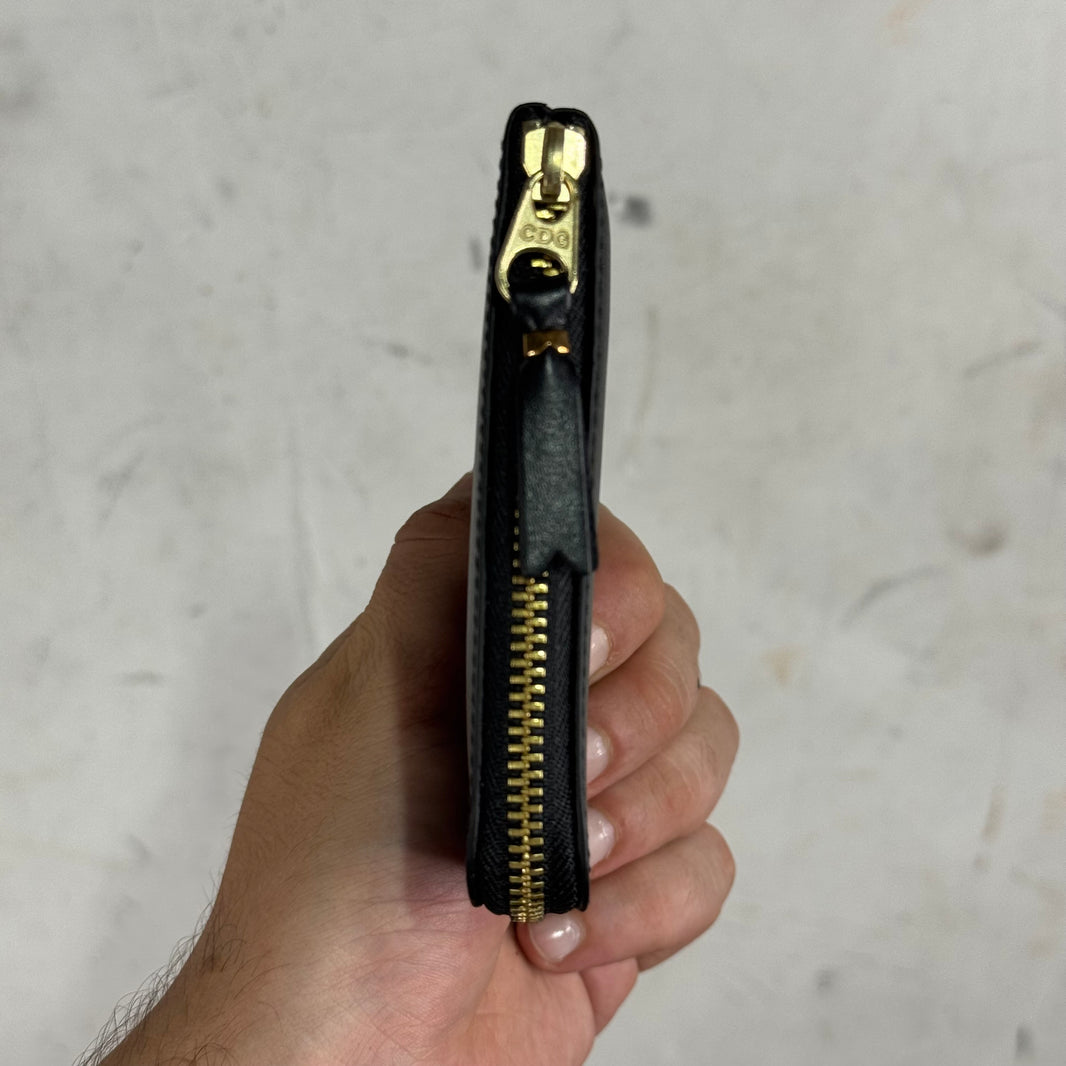 CDG Black Leather Zip Wallet