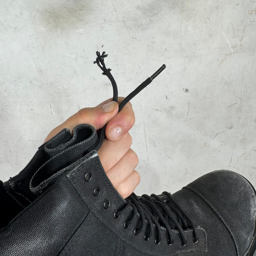 Balenciaga Black Canvas Strike Boots