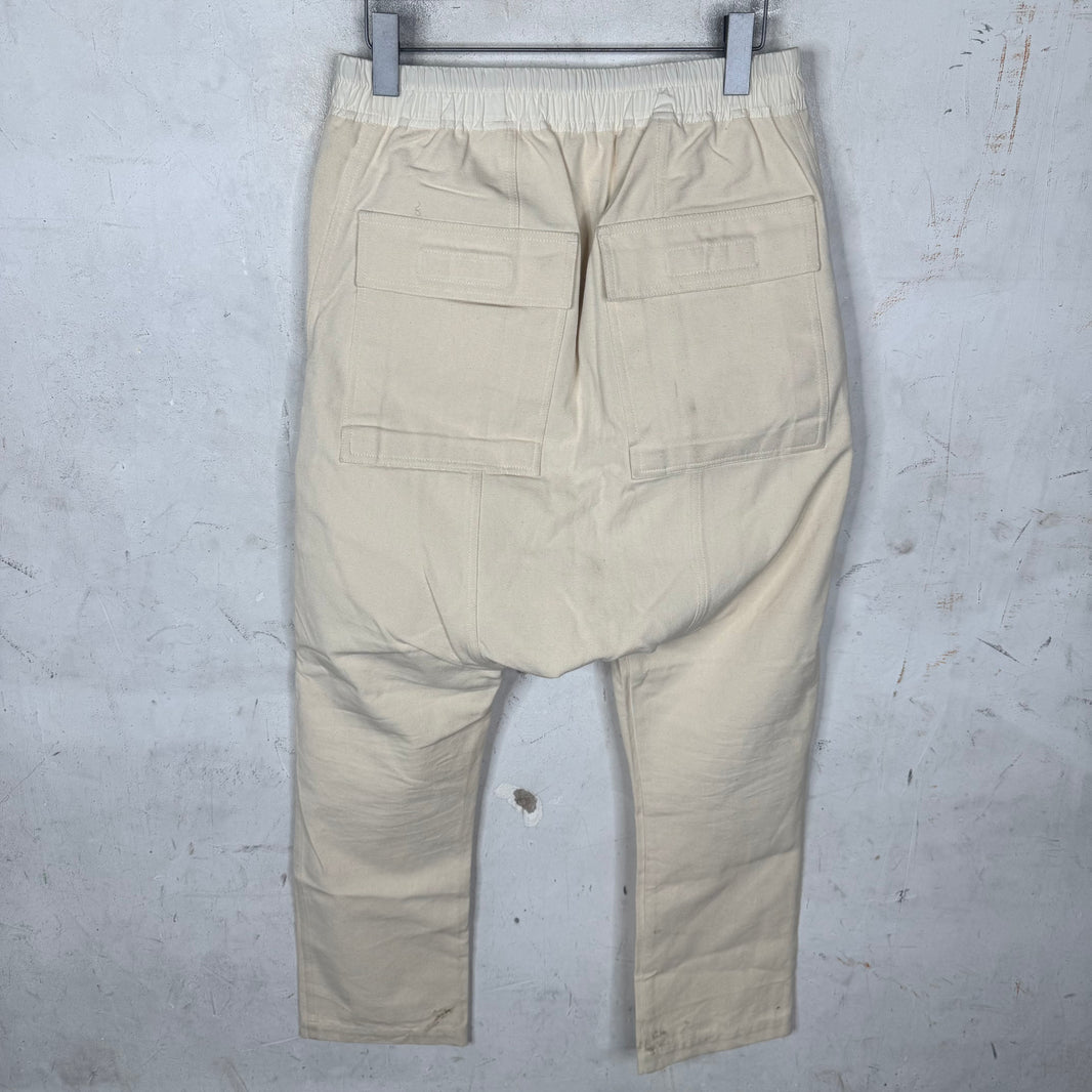 Rick Owens Cream DropCrotch Denim Pants