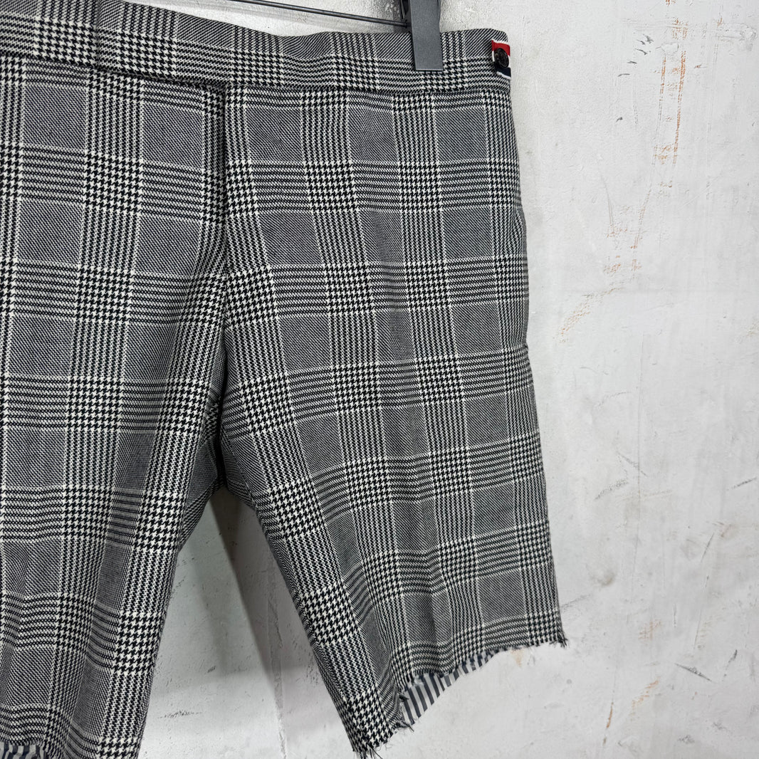 Thom Browne Plaid Cutoff Trouser Shorts