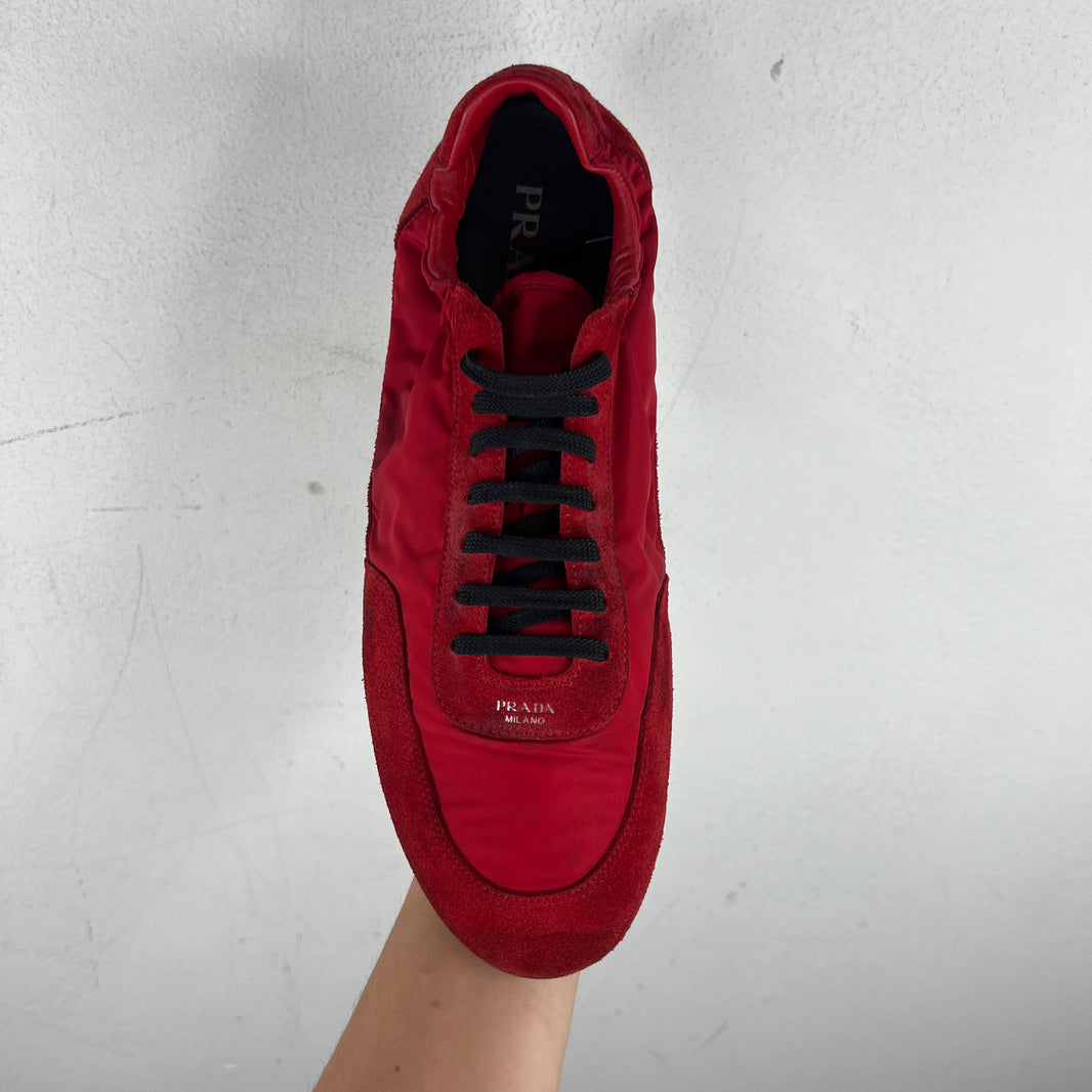 Prada Red Collapse Sneakers