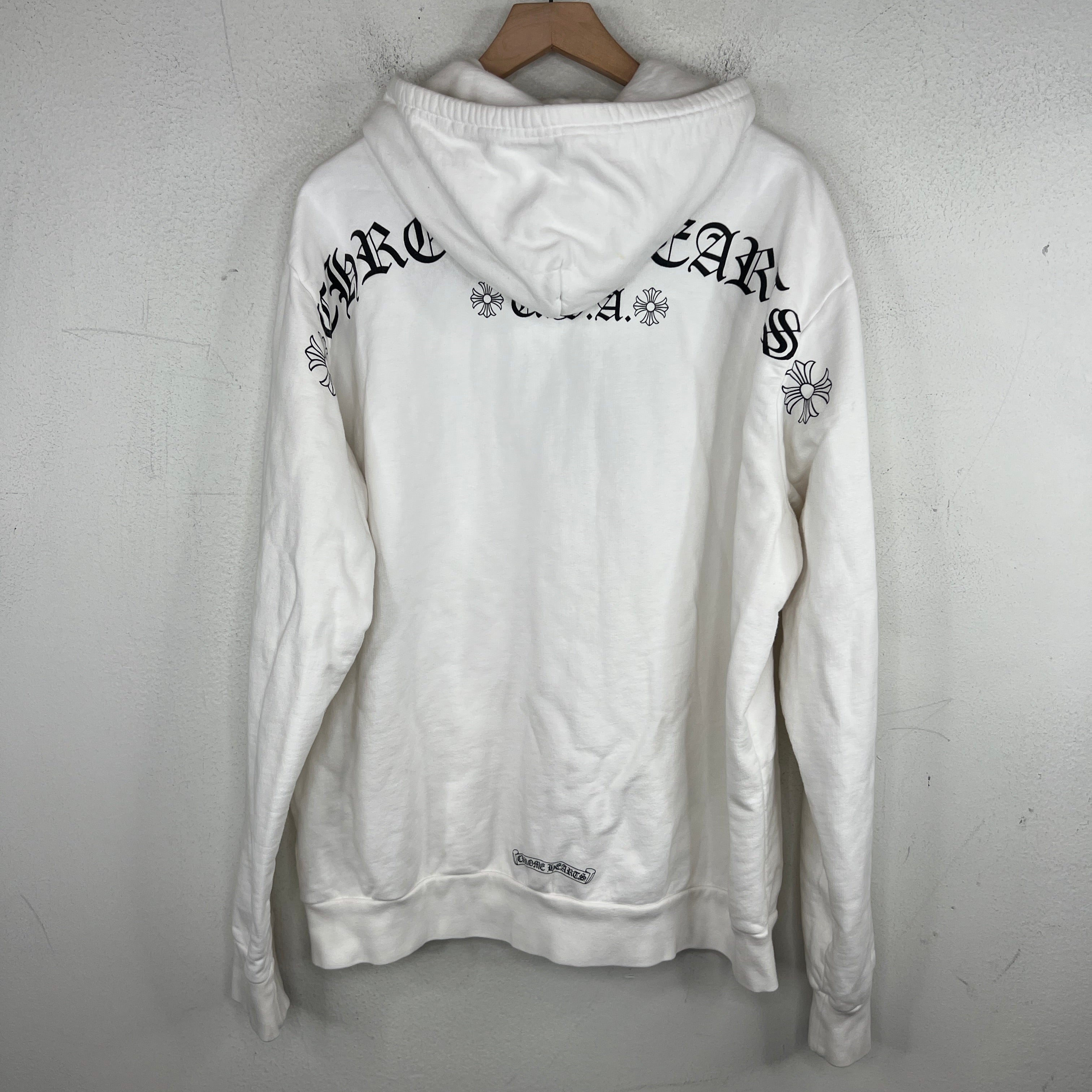 Chrome Hearts White T-Bar Zip-Up Hoodie – www.Lukes.store