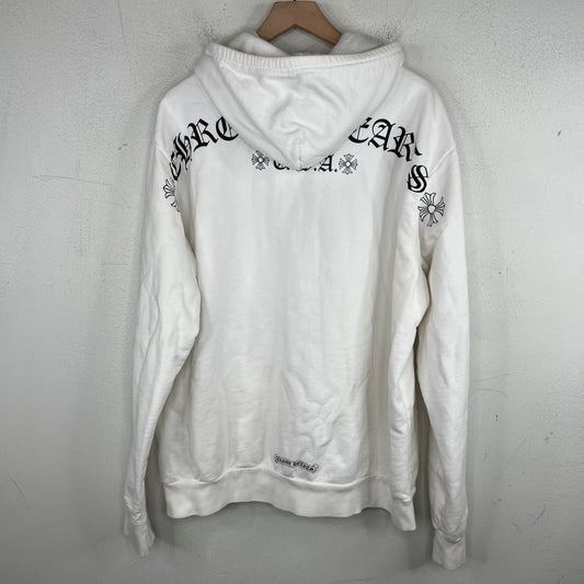 Chrome Hearts White T-Bar Zip-Up Hoodie