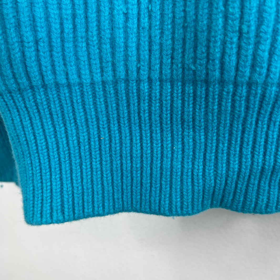 Jil Sander Blue Asymmetric Knit Sweater