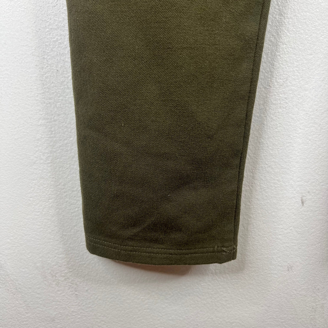 Balmain Green Wool Moto Cargo Pants