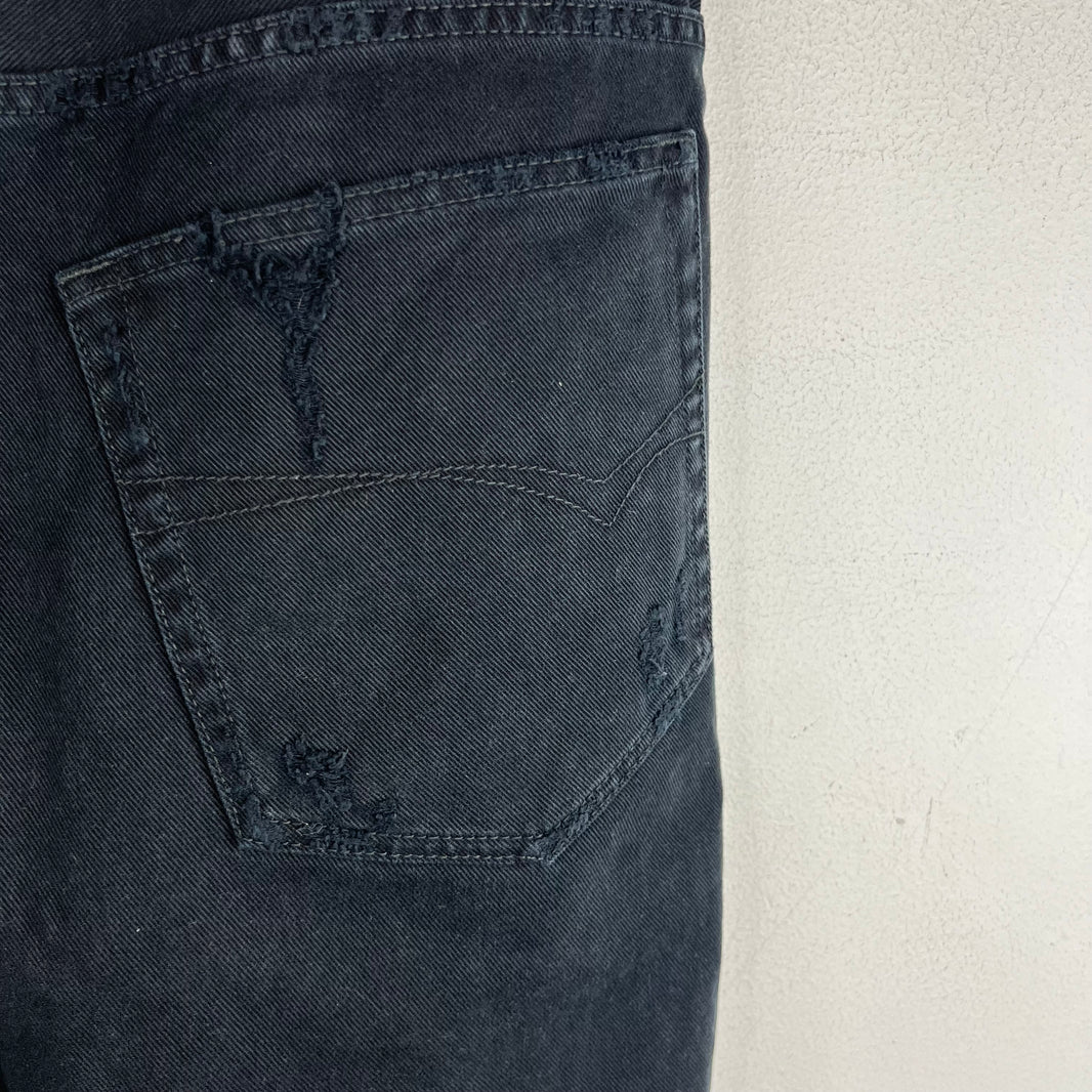 Balenciaga Distressed Long Denim Shorts