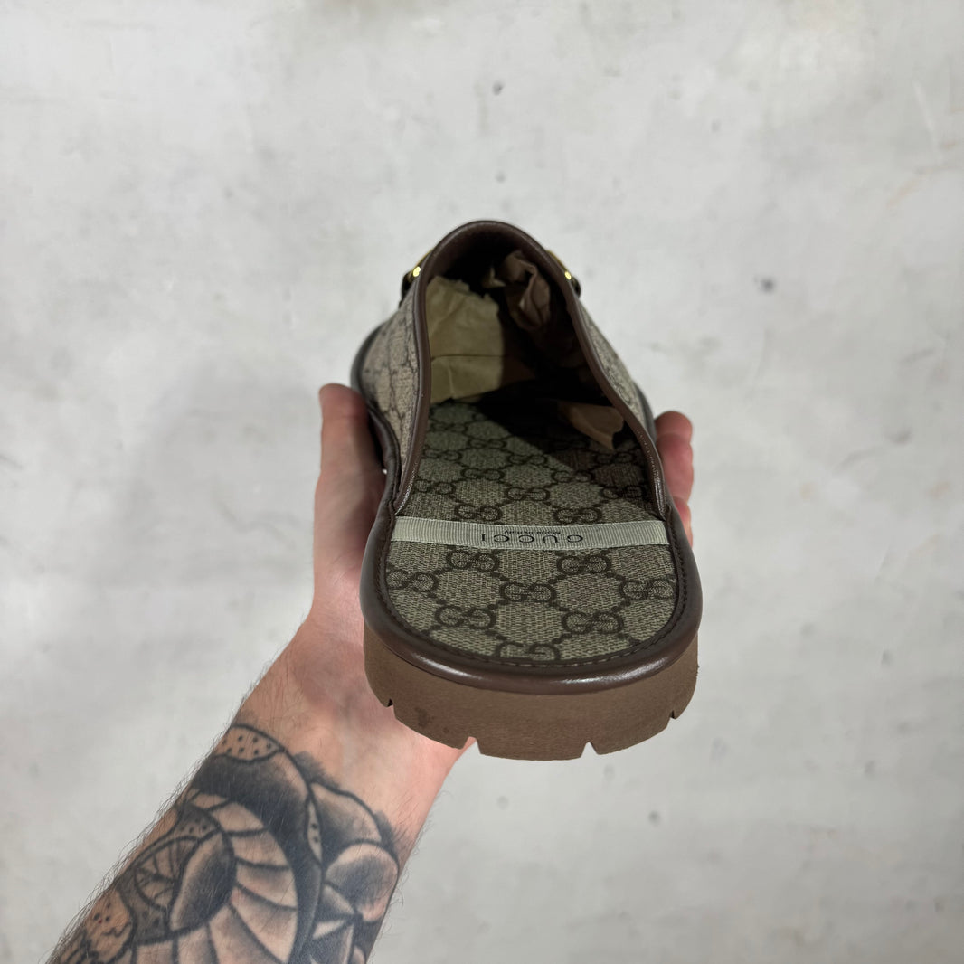 Gucci Monogram Horsebit Slides