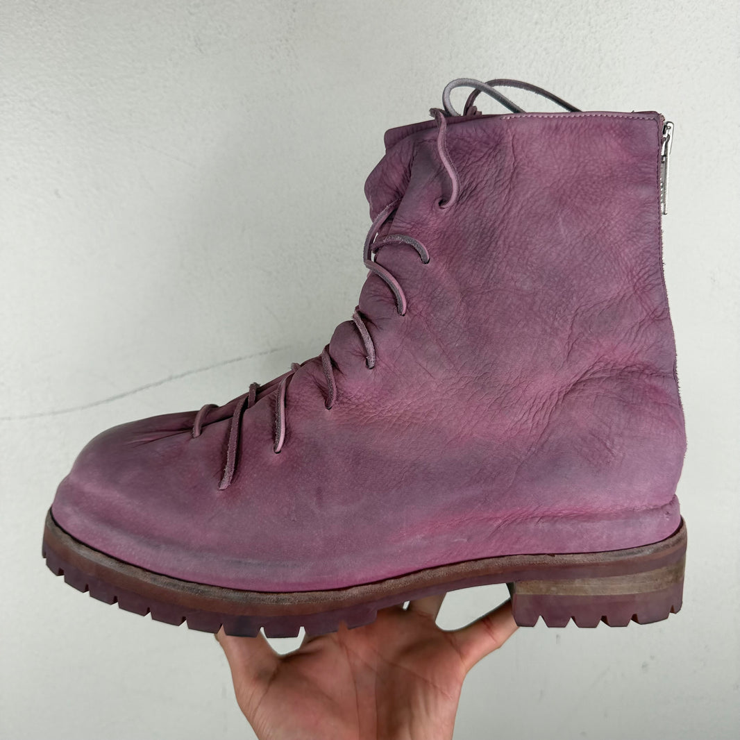 424 Pink Leather Lace Marathon Boots