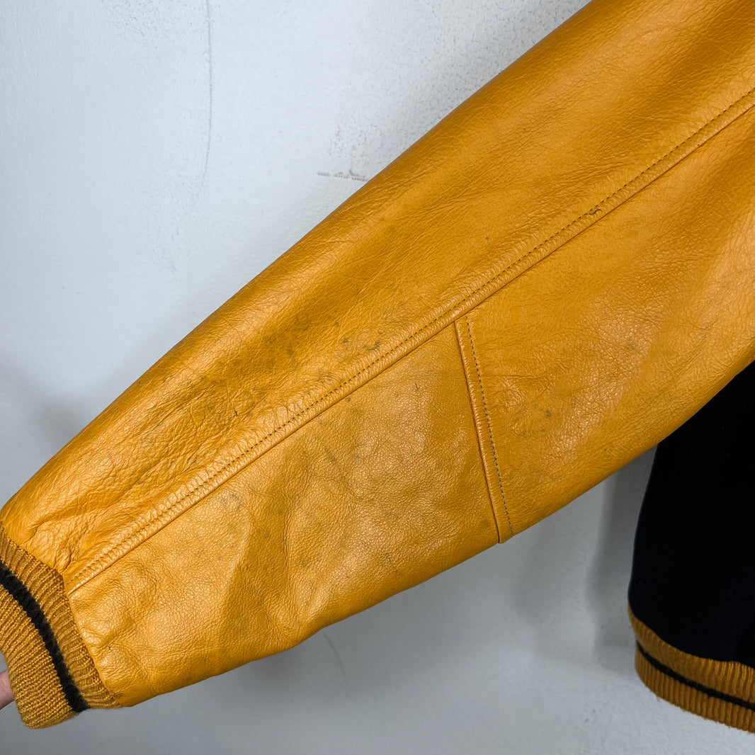 Stussy Big 4 Navy/Yellow Varsity Jacket