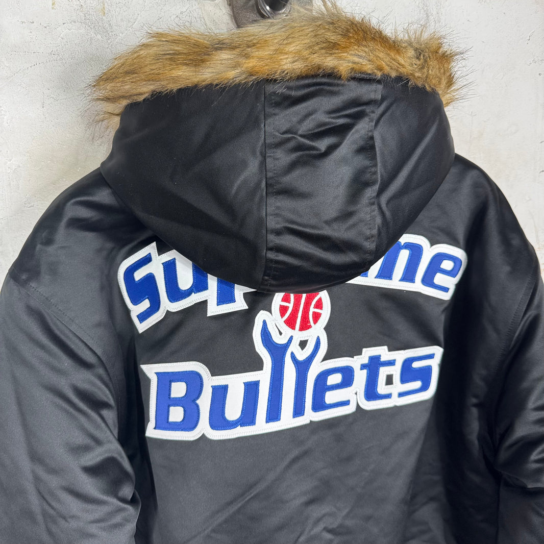 Supreme x Mitchell & Ness Bullets Fur Hood Jacket