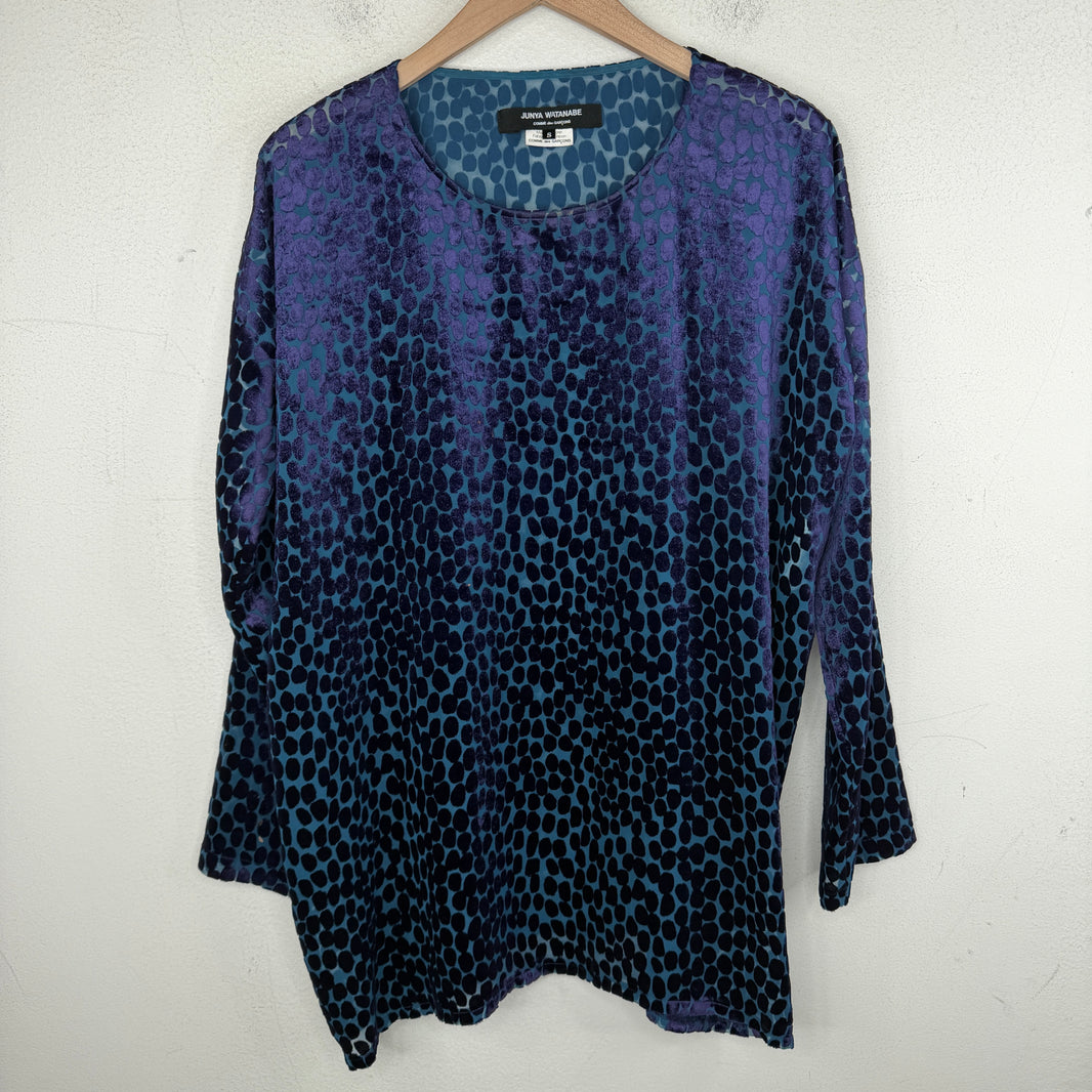 Junya Watanabe Blue Sheer Patterned L/S Shirt