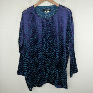 Junya Watanabe Blue Sheer Patterned L/S Shirt