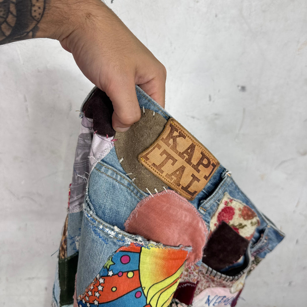Kapital No Nukes Flared Patchwork Jeans