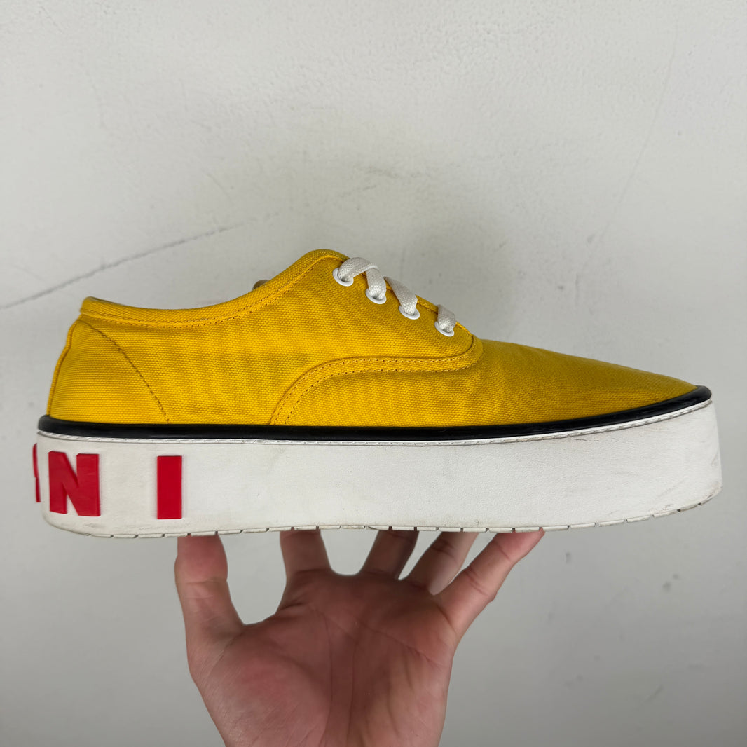 Marni Yellow Paw Lace Up Sneakers