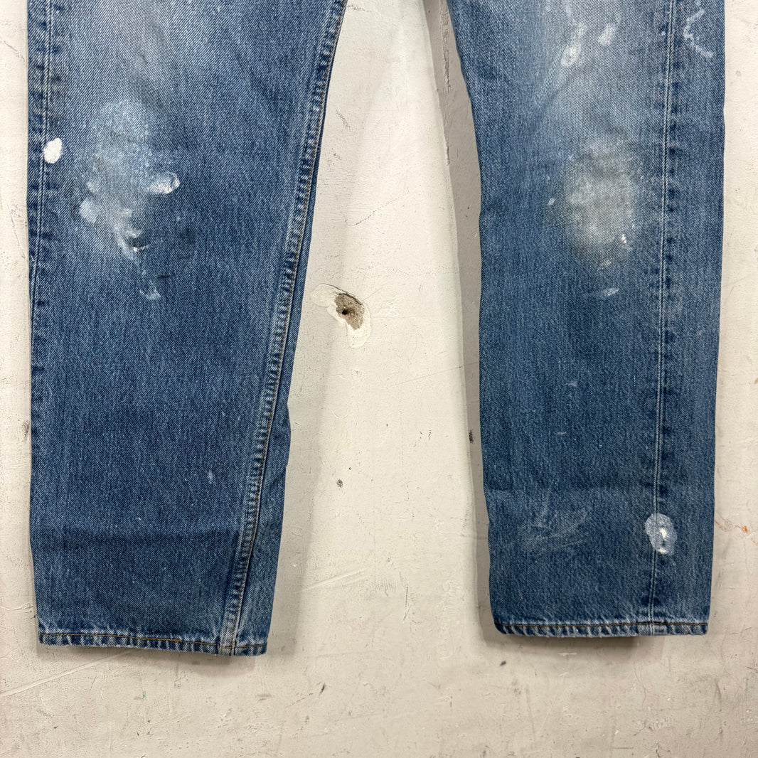 Vintage White Painted 501 Jeans