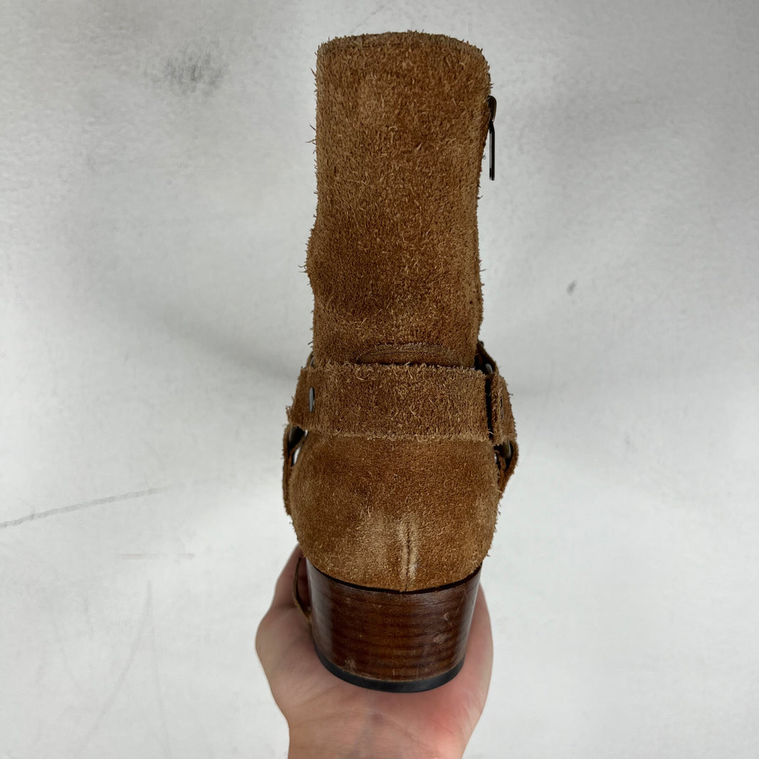 Saint Laurent Studded Suede Wyatt Boots