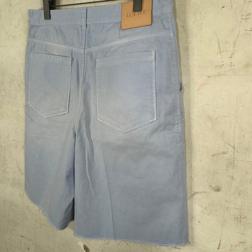 Loewe Faded Anagram Distressed Trouser Shorts