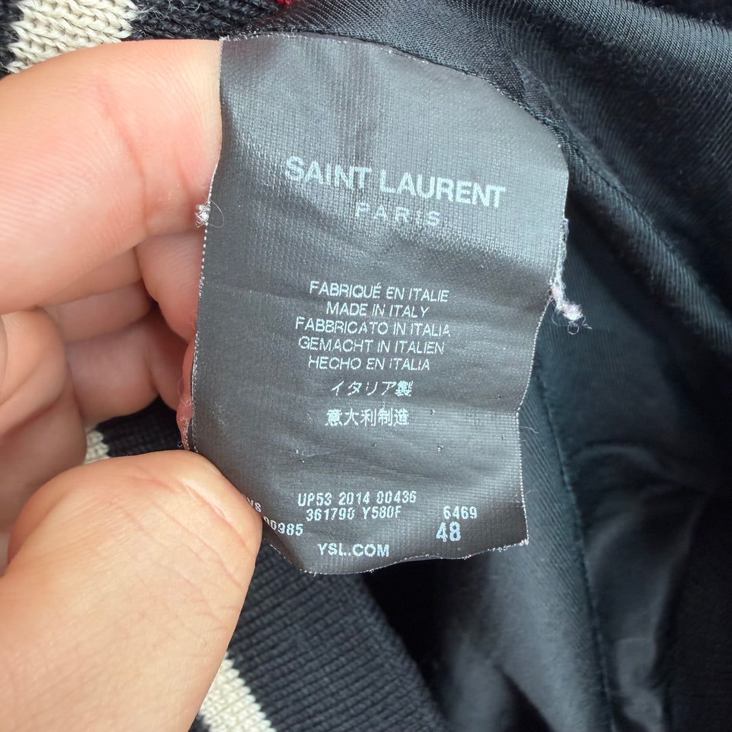 Saint Laurent Red Leopard Teddy Jacket