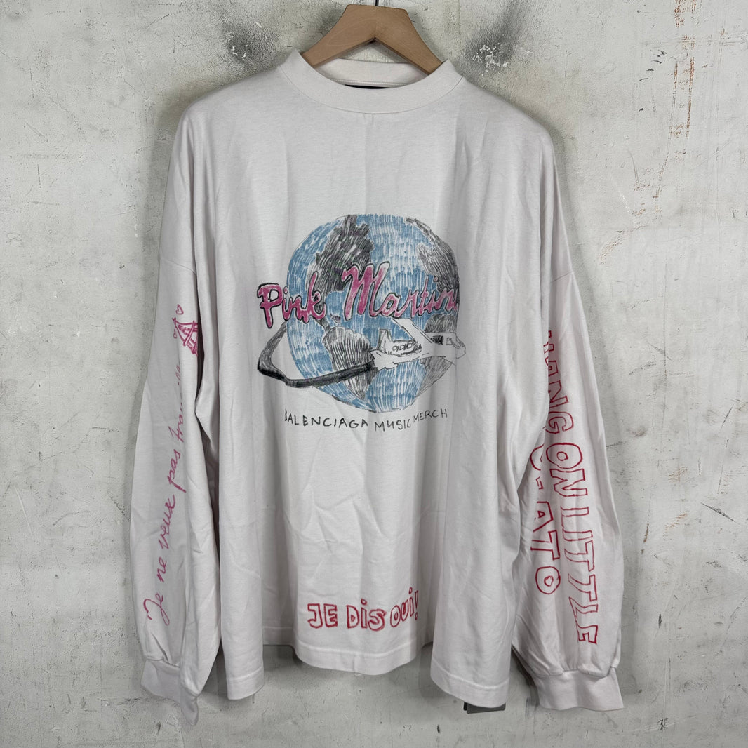 Balenciaga Pink Martini LS T-Shirt
