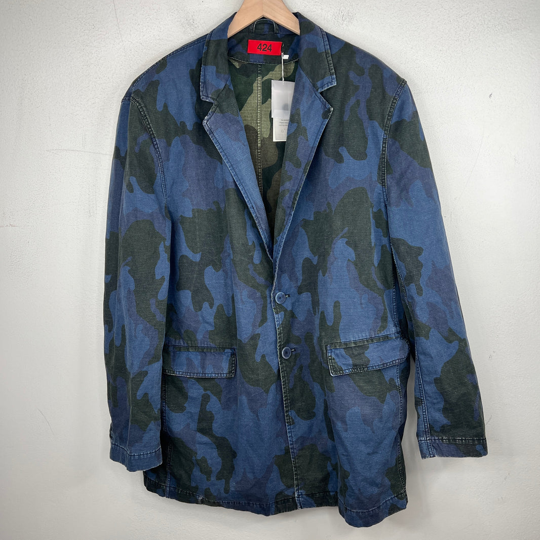 424 Navy Camo Ripstop Blazer Jacket