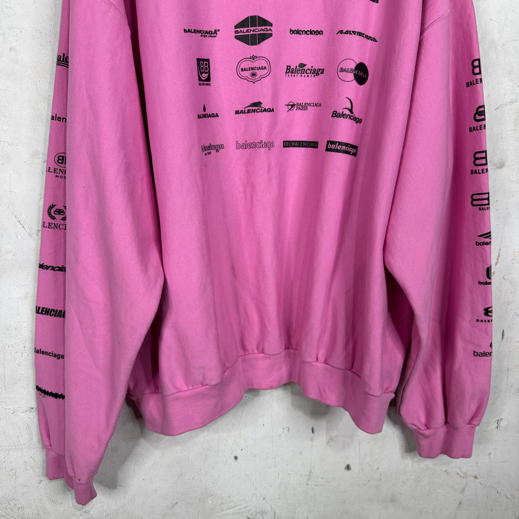 Balenciaga Sample Multi Logo Crewneck