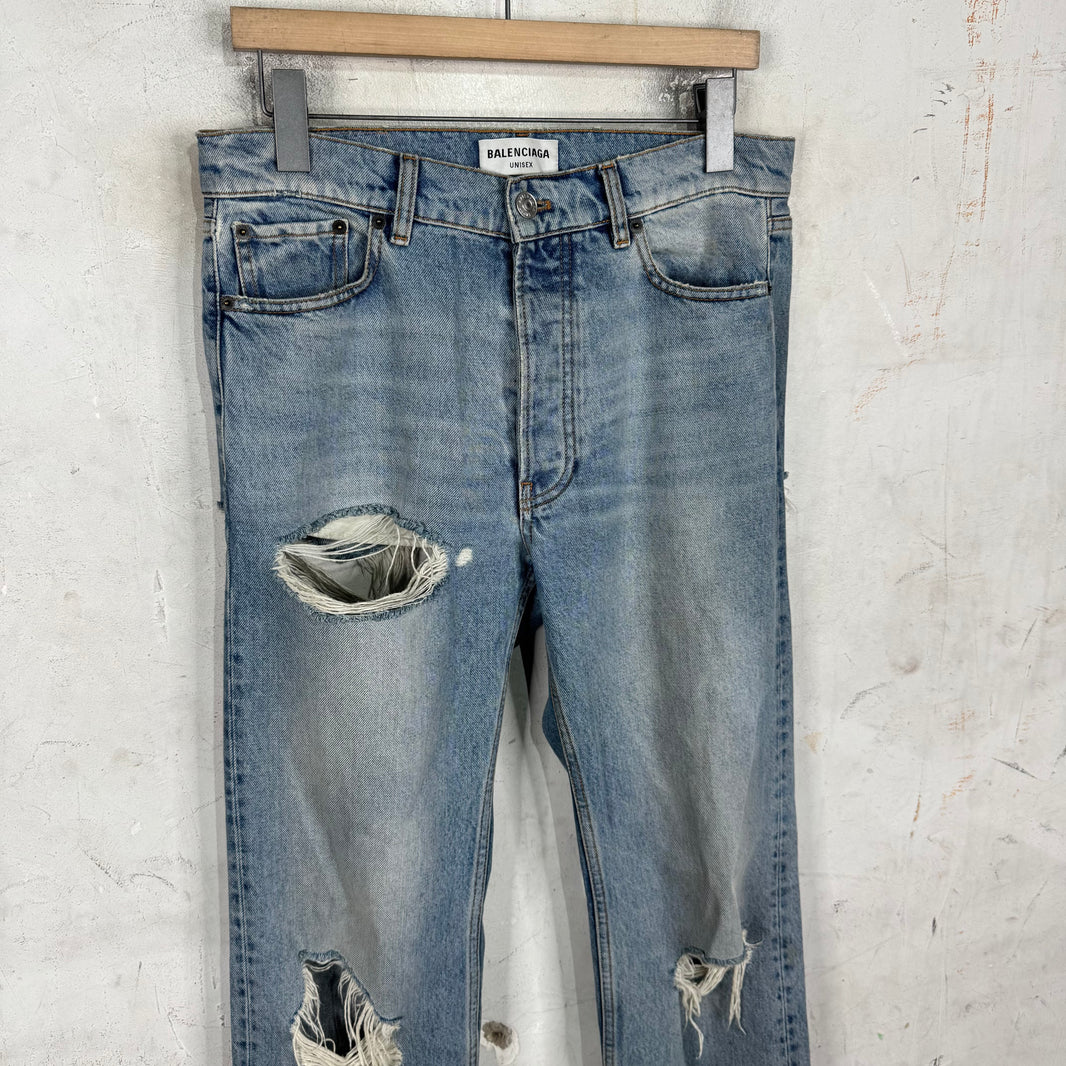 Balenciaga Distressed Lightwash Yeek Jeans