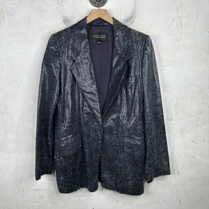 Linda Allard Pebbled Leather Patent Blazer