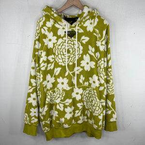 Prada Floral Green Terry Cloth Hoodie